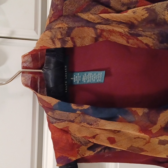 Ralph Lauren Scarf Draped-front, Lined Blouse. EUC - Picture 2 of 6